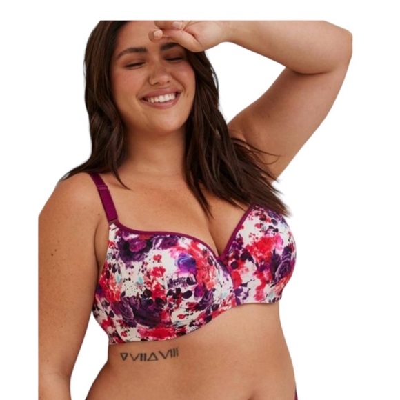 TORRID  Curve Pluss Size Full Coverage floral and skull prints Bra Size 52D - Picture 2 of 7